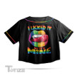 LGBTQ Pride I Licked It So It's Mine Crop Top Baseball Shirt