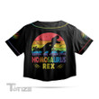 LGBTQ Pride Dinosaur Homosaurus Rex Crop Top Baseball Shirt