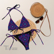 Very Pretty Pinstiping Geometric All-over Print Recycled String Bikini