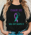 Choose Life You Are Worth It Shirt Suicide Awareness Shirt Graphic Unisex T Shirt, Sweatshirt, Hoodie Size S - 5XL