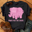 Paws For the Cause Elephant Breast Cancer Awareness 2024 Graphic Unisex T Shirt, Sweatshirt, Hoodie Size S - 5XL