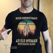 Native Vintage Never Underestimate An Old Woman with Native Blood Graphic Unisex T Shirt, Sweatshirt, Hoodie Size S - 5XL