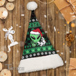 Alien Smoking Weed Pattern Christmas Santa Hat