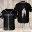 American Native Feather Pattern Baseball Shirt