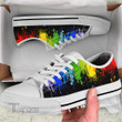 LGBT Dripping Rainbow Colors Low Top Canvas Shoes