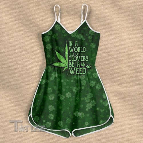 Irish PAtrick in a world full of clovers be a weed Rompers For Women