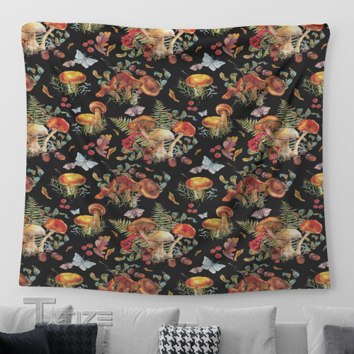 Mushroom Color Pattern Tapestry