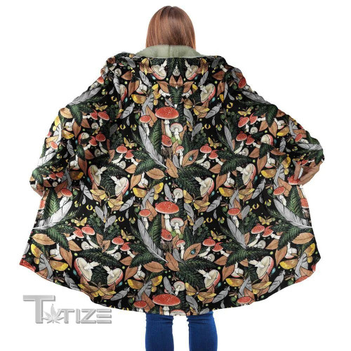 Mushroom psychedelic pattern Hooded Cloak Coat