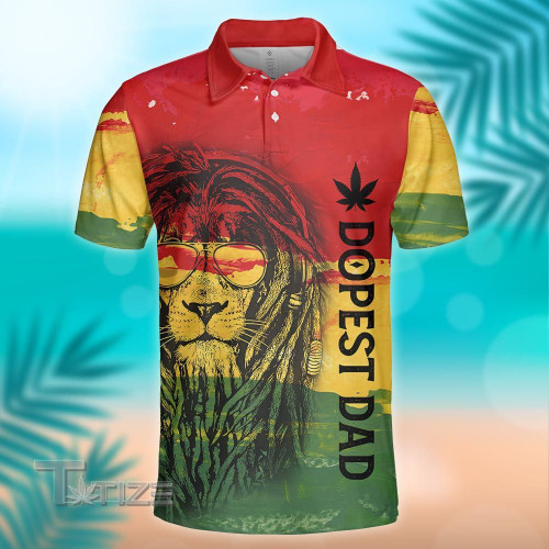 Weed Dad Lion Rasta All Over Print Polo Shirt