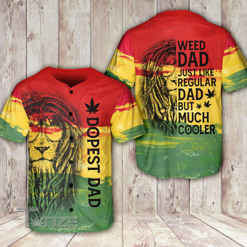 Weed Dad Lion Rasta Baseball Shirt