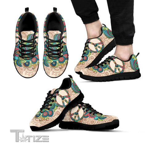 Peace Flower Paisley Hippie Sneakers Sneakers Shoes