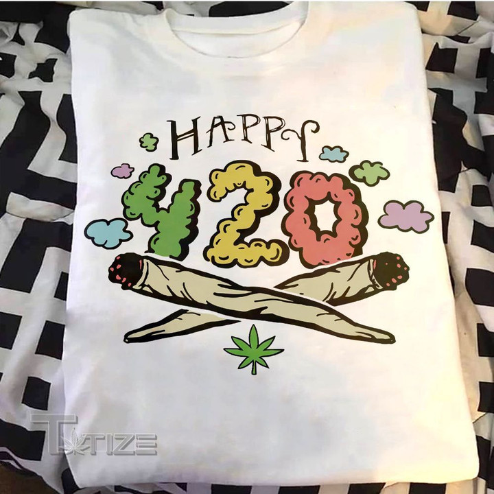 Happy 420 Graphic Unisex T Shirt, Sweatshirt, Hoodie Size S – 5XL