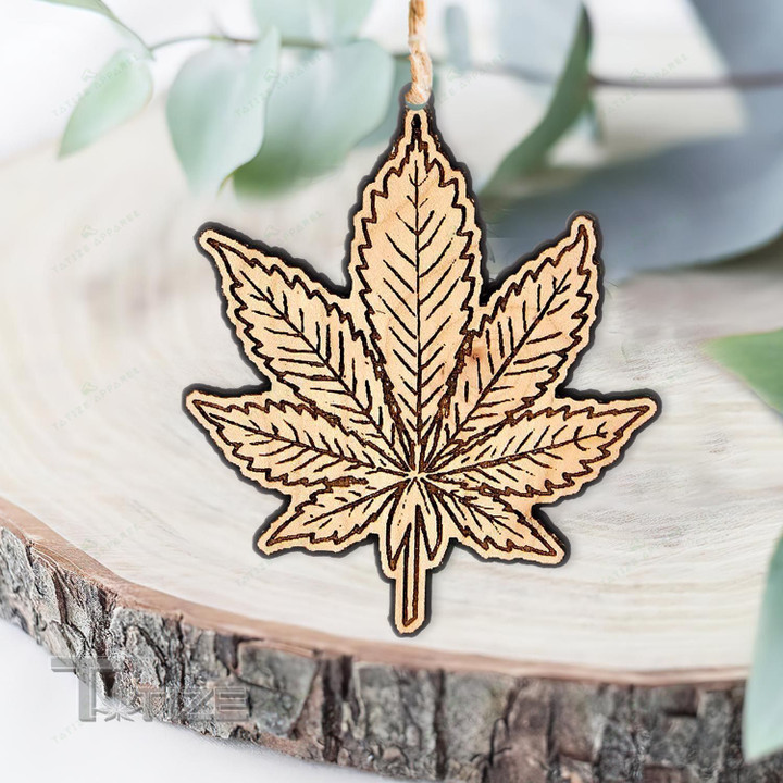 Christmas weed engrave Wooden/Acrylic Ornament