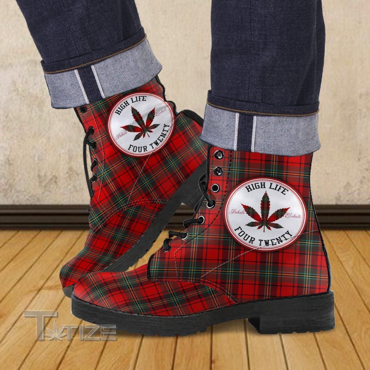 Christmas weed high life Leather Boots