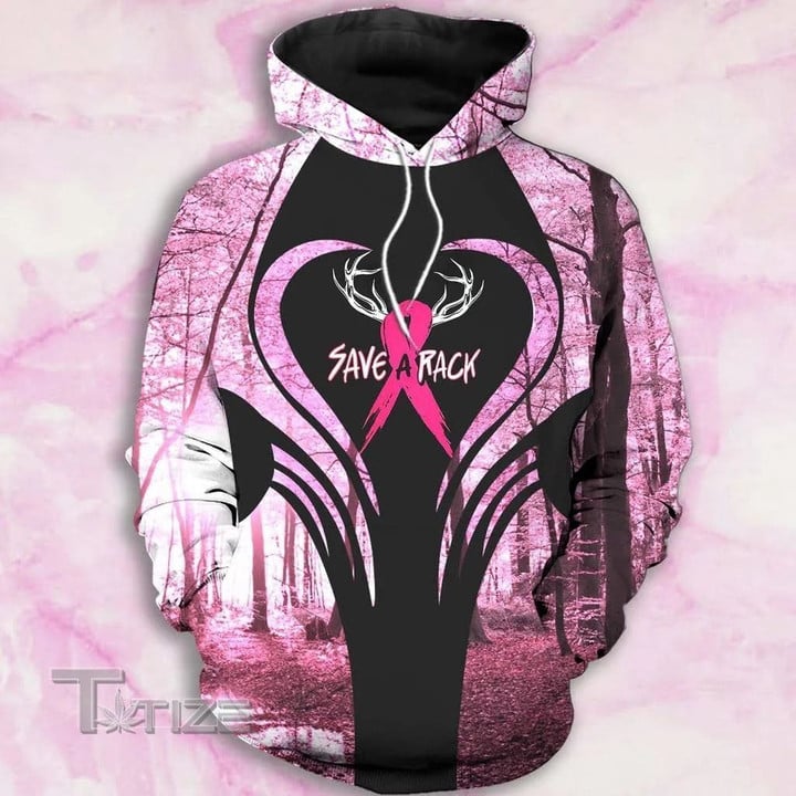 Breast cancer hunting save a rack 3D All Over Printed Shirt, Sweatshirt, Hoodie, Bomber Jacket Size S - 5XL