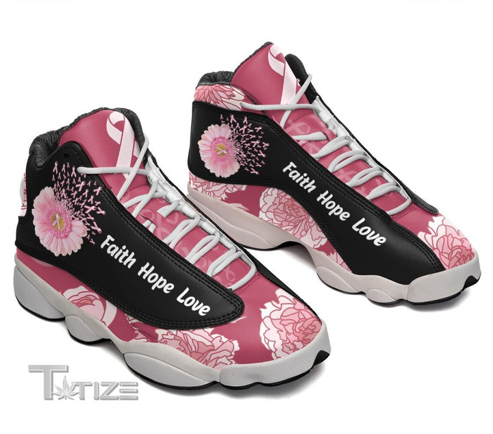 Breast cancer flower faith hope love 13 Sneakers XIII Shoes