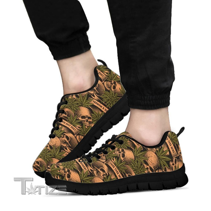 Cannabis Skull Sneakers Shoes Fashion