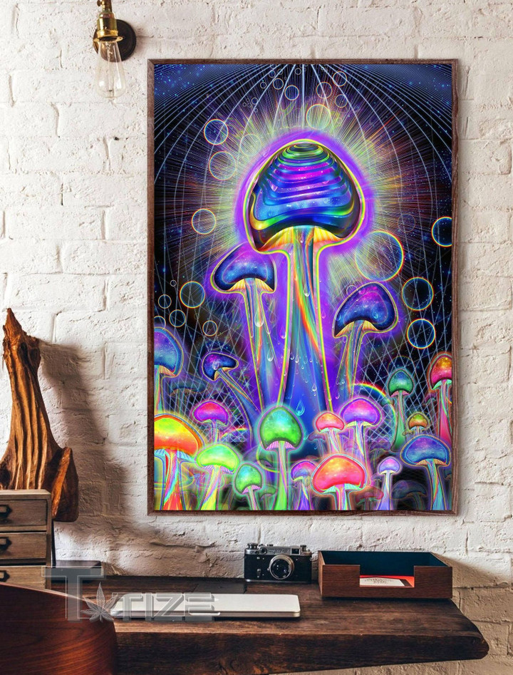 Mushroom Colorful Psychedelic Mushrooms Wall Art Print Poster