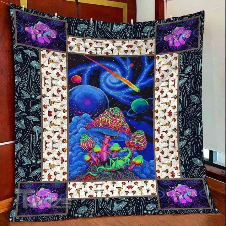 Mushroom See Universe Premium Quilt Blanket Size Throw, Twin, Queen, King, Super King