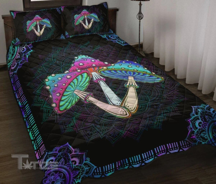 Mushroom Mandala Quilt Bedding Set