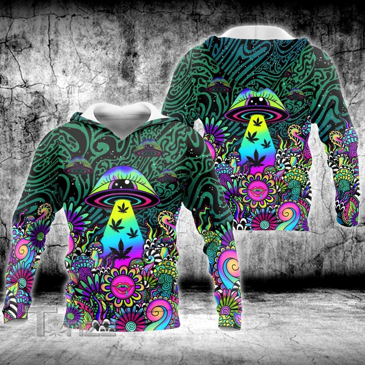 Weed mushroom psychedelic color 3D All Over Printed Shirt, Sweatshirt, Hoodie, Bomber Jacket Size S - 5XL