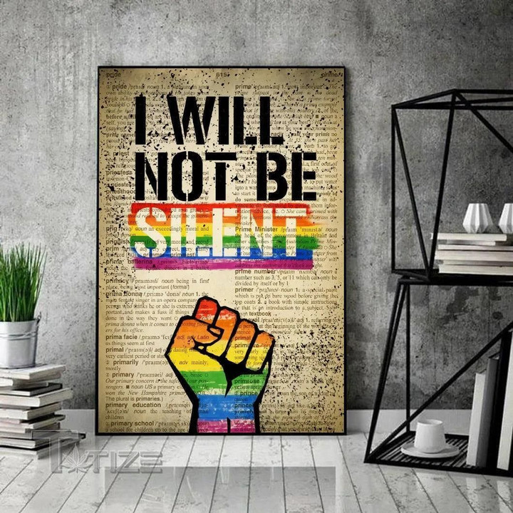 LGBT I Will Not Be Silent LGBT Power Fist Wall Art Print Poster