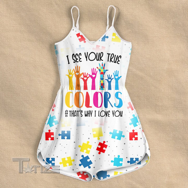 Autism I see your true color and That's why I love you Rompers For Women