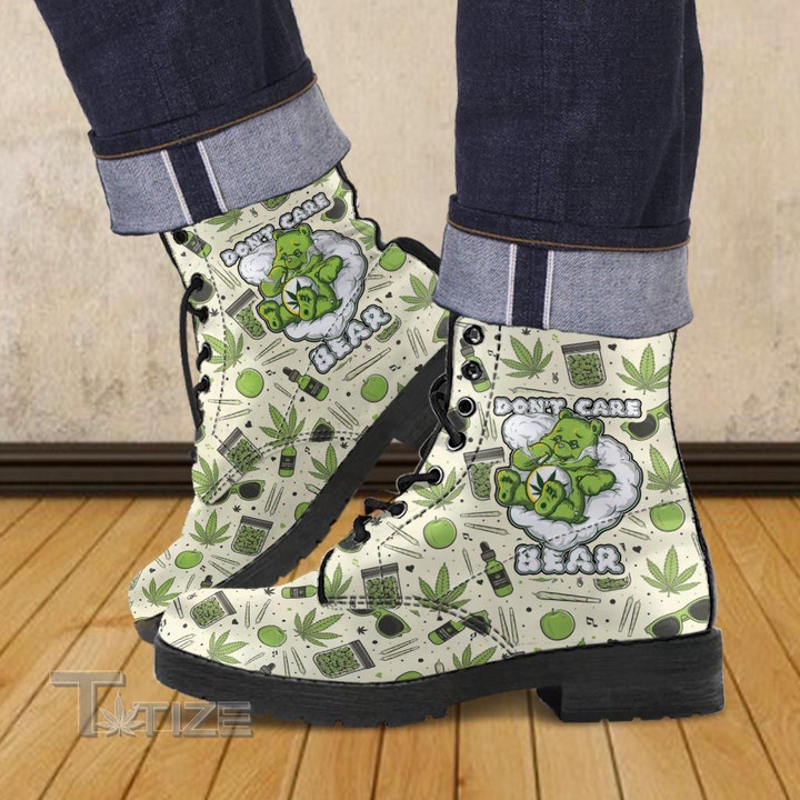Weed dont care bear Leather Boots