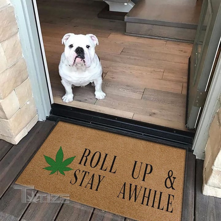 Weed Roll Up And Stay Awhile Doormat
