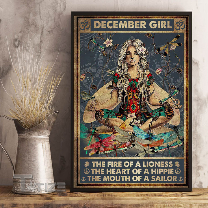 Hippie December Girl The Fire Of A Lioness Wall Art Print Poster