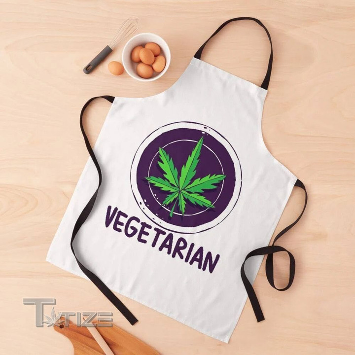 Vegetarian Circled Cannabis Leaf Apron
