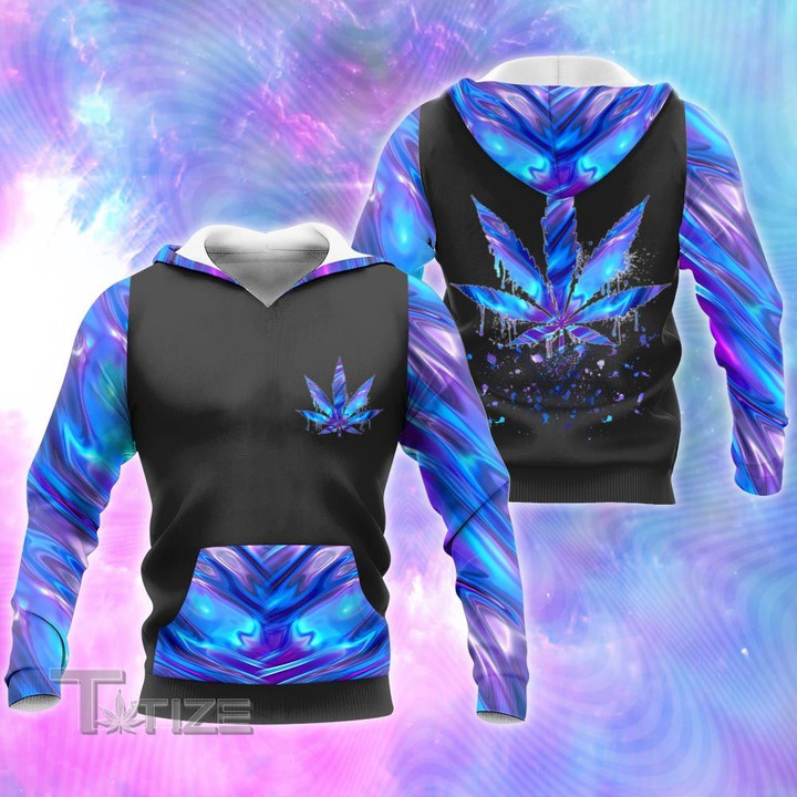 Cannabis Weed Leaf Hologram Holographic 3D All Over Printed Shirt, Sweatshirt, Hoodie, Bomber Jacket Size S - 5XL