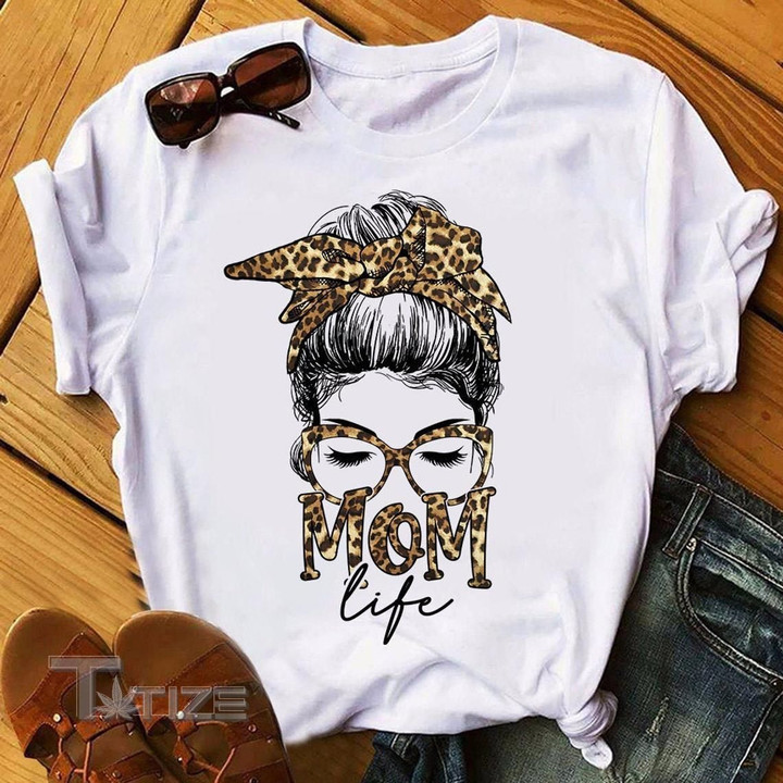 Mom Life Leopard Bandana Graphic Unisex T Shirt, Sweatshirt, Hoodie Size S - 5XL
