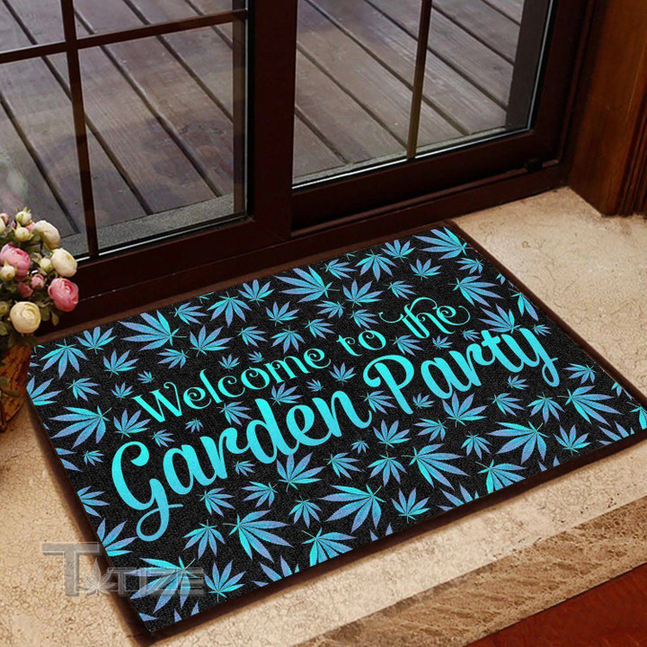 Weed Welcome To The Garden Party Weed Leaf Pattern Doormat