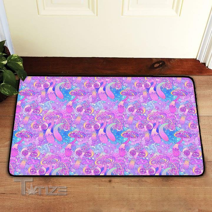 Magical Mushroom Trippy Lsd Psychedelic Colorful Doormat