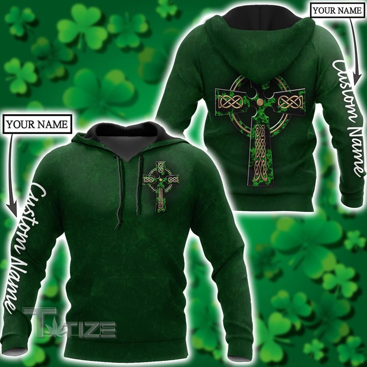 Irish Celtic Cross Custom Name 3D All Over Printed Shirt, Sweatshirt, Hoodie, Bomber Jacket Size S - 5XL