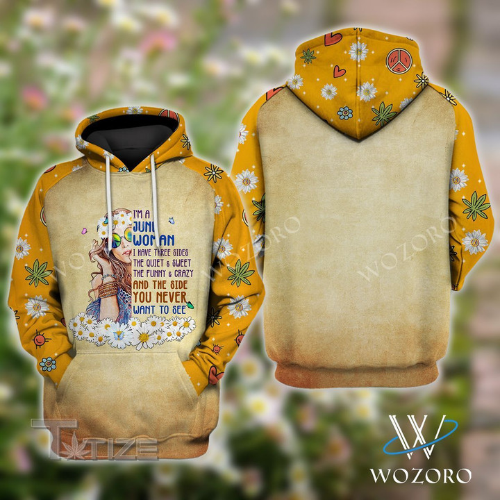 Hippie Woman I Have Three Sides Custom Month  3D All Over Printed Shirt, Sweatshirt, Hoodie, Bomber Jacket Size S - 5XL