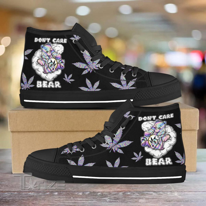 Dont care bear weed Unisex High Top Canvas Shoes