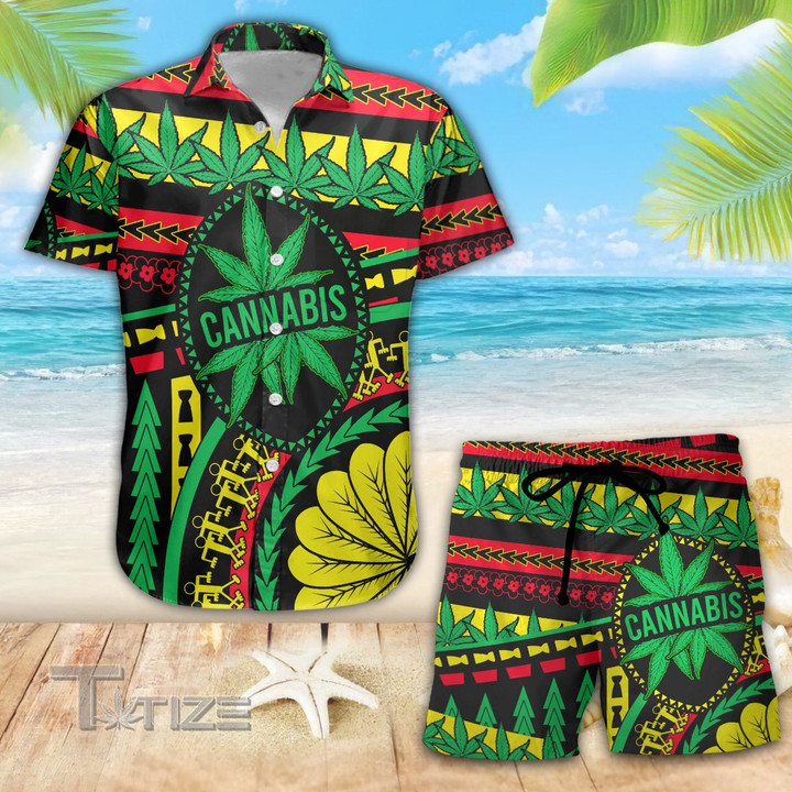 Weed Hawaiian Native Rasta Combo Summer Hawaiian Shirt and Shorts