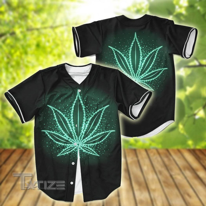 Weed Leaf Color Pattern Baseball Shirt