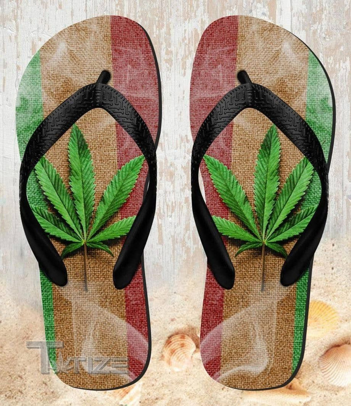 Weed leaf color pattern Flip Flop