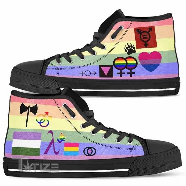 Avathread Lgbt Pride Gay Pride Equality Unisex High Top Canvas Shoes