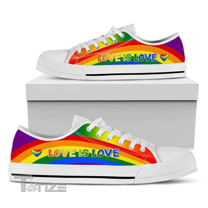 Rainbow Love Is Love M Low Top Canvas Shoes