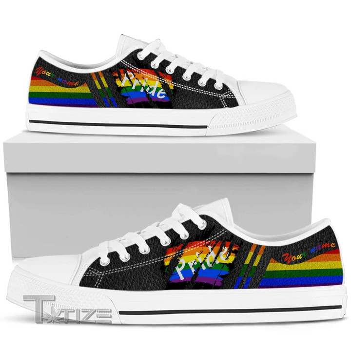 Custom Name Lgbt Pride Low Top Canvas Shoes