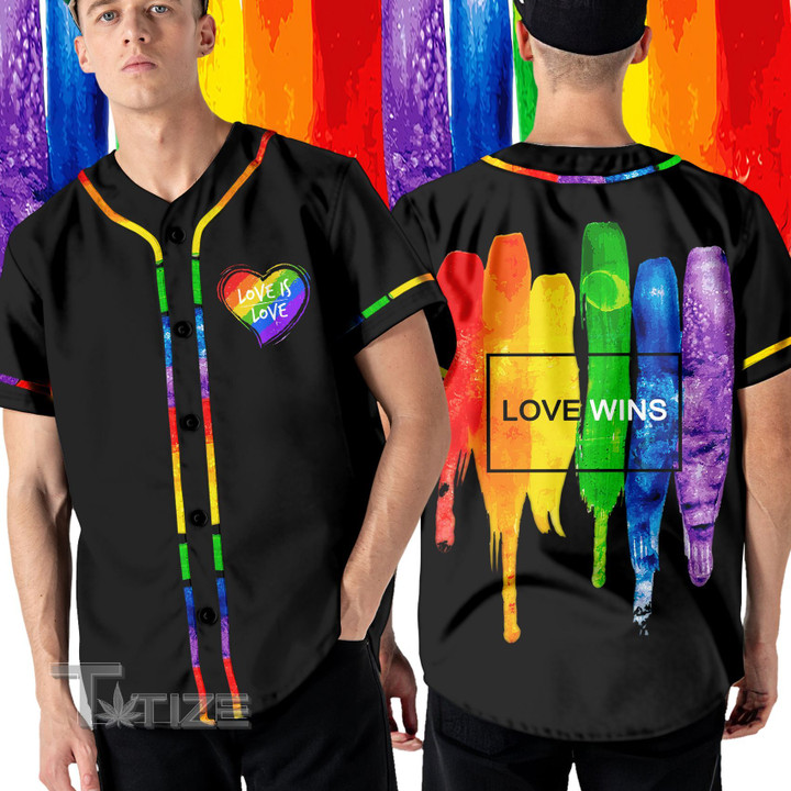 LGBT Heart Love Wins Baseball Shirt