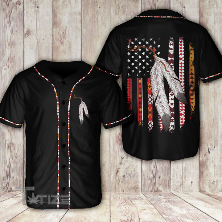 American native feather flag Baseball Shirt