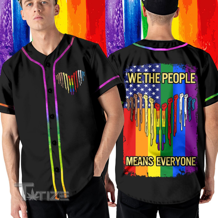LGBT flag we the people means everyone Baseball Shirt