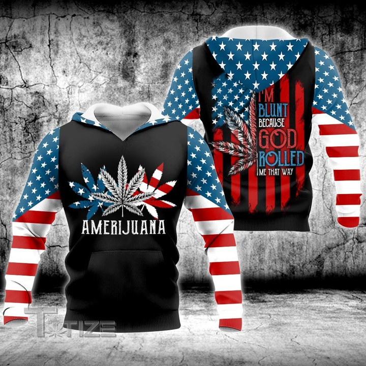 Weed Leaf Amerijuana Independence Day 4th July 3D All Over Printed Shirt, Sweatshirt, Hoodie, Bomber Jacket Size S - 5XL