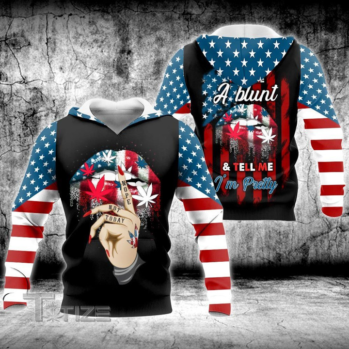 Weed Leaf American Lip Independence Day 4th July 3D All Over Printed Shirt, Sweatshirt, Hoodie, Bomber Jacket Size S - 5XL