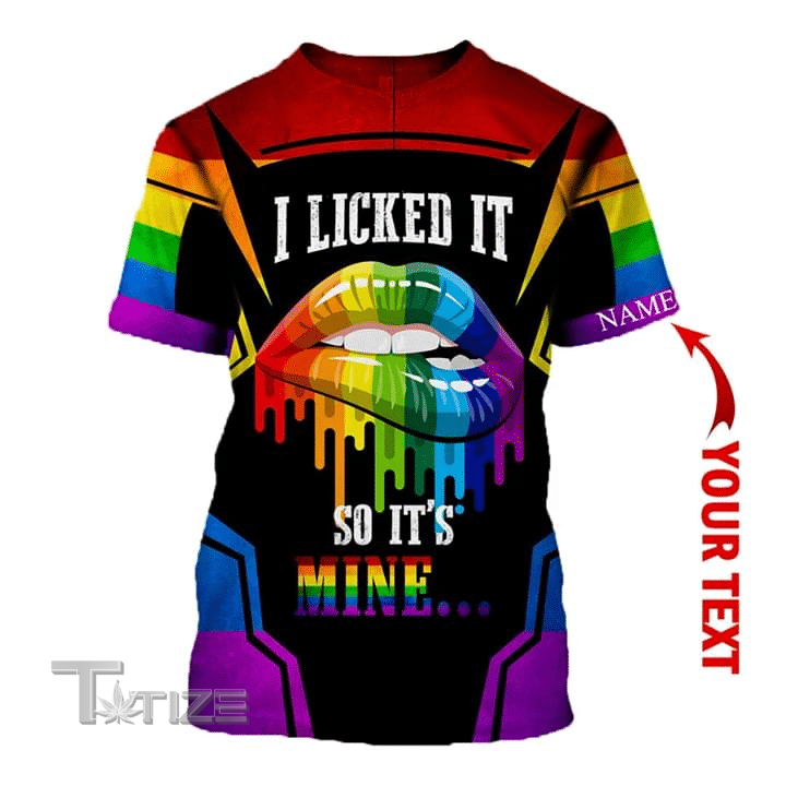 LGBT lip i licked it so it's mine custom name 3D All Over Printed Shirt, Sweatshirt, Hoodie, Bomber Jacket Size S - 5XL